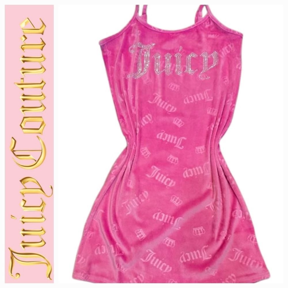 Juicy Couture Rhinestone Logo Signature Logo/Crown Embossed Chemise